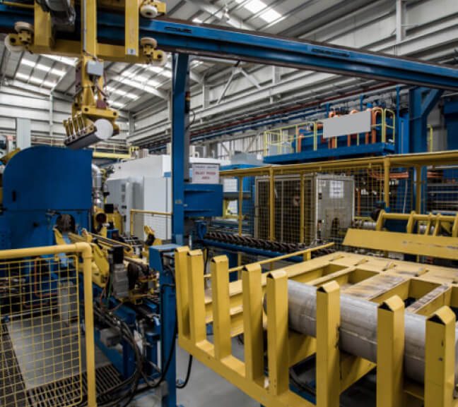 Extrusion press line at the Gulf Extrusion plant
